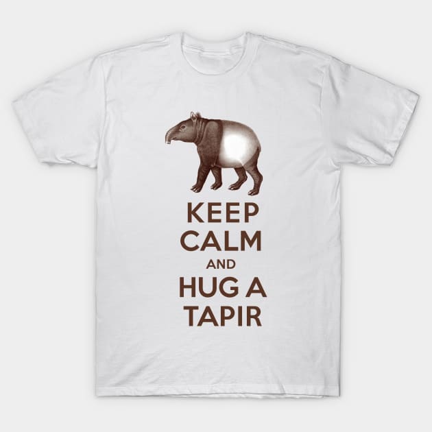 Keep Calm and Hug a Tapir T-Shirt by AntiqueImages